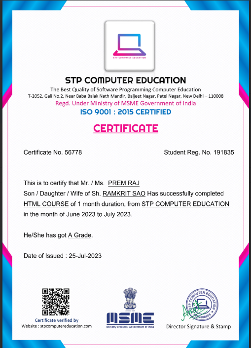 Certificate